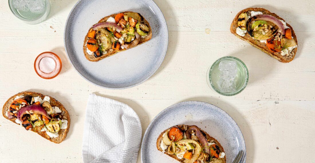 Tartines aux légumes grillés recette Hubert Cormier pain Bon Matin