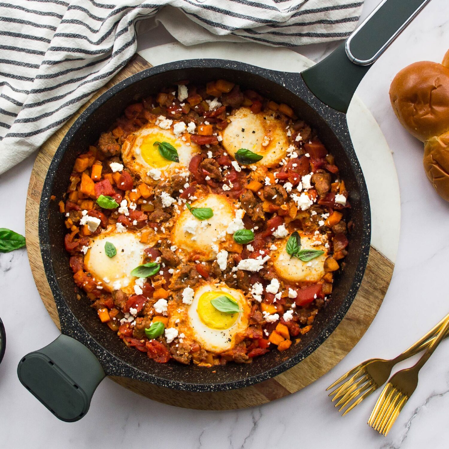 Chakchouka à la saucisse et patate douce