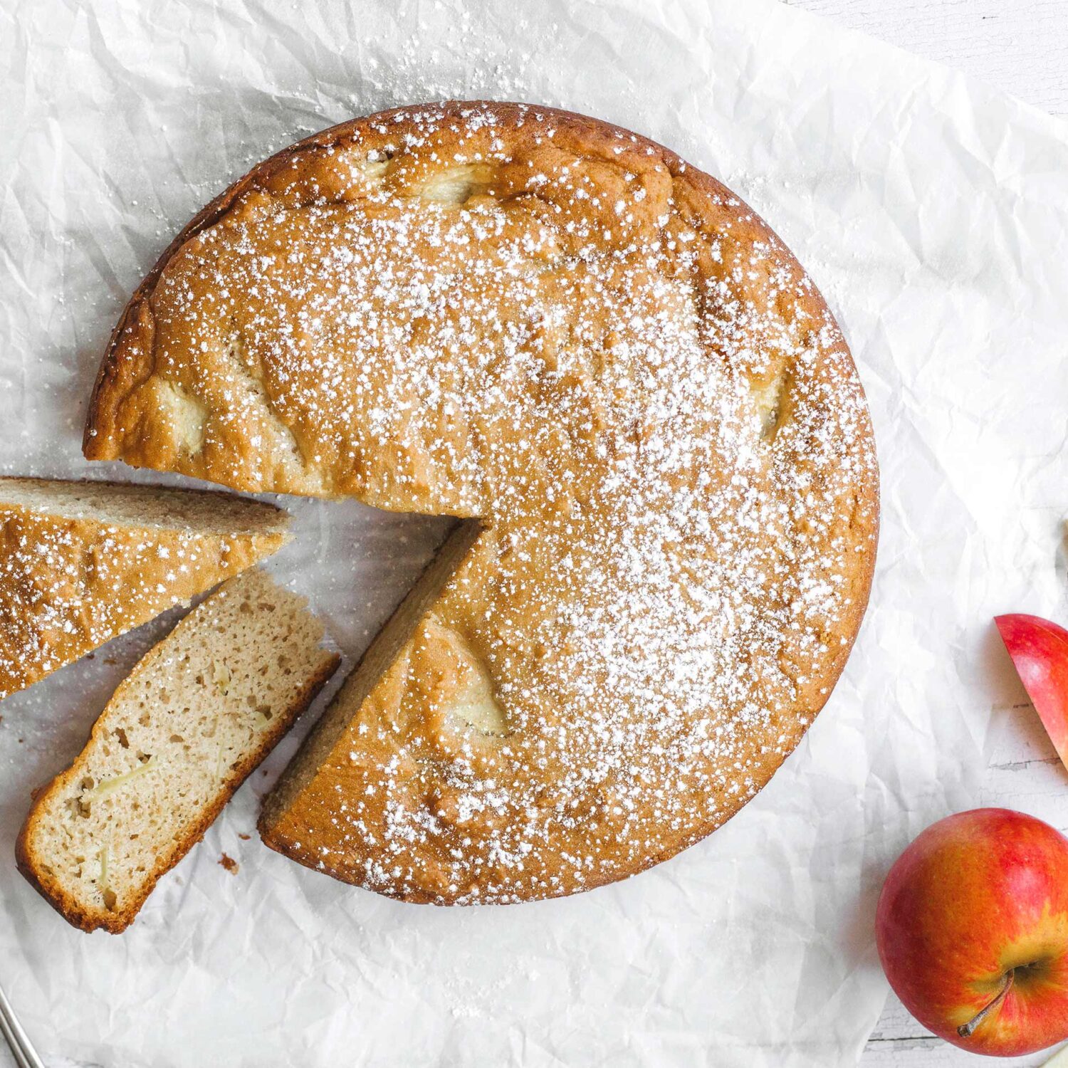 gâteau et pomme